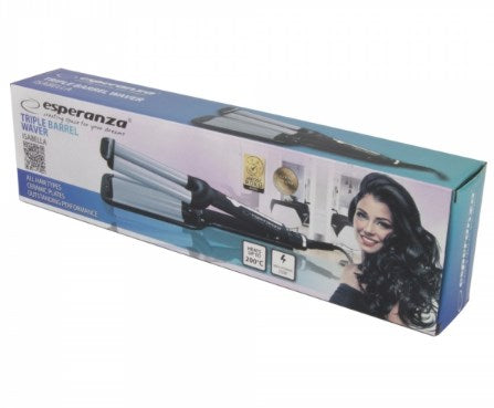 Esperanza EBL013 hair styling tool Curling iron Black, Silver 55 W 1.8 m