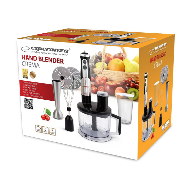 Esperanza EKM004 blender 0.6 L Immersion blender Black,Silver,Transparent 800 W