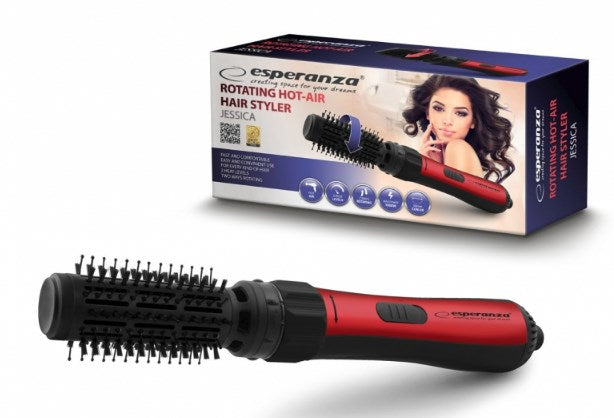 Esperanza EBL008 hair styling tool Hot air brush Black, Red 1000 W 1.8 m