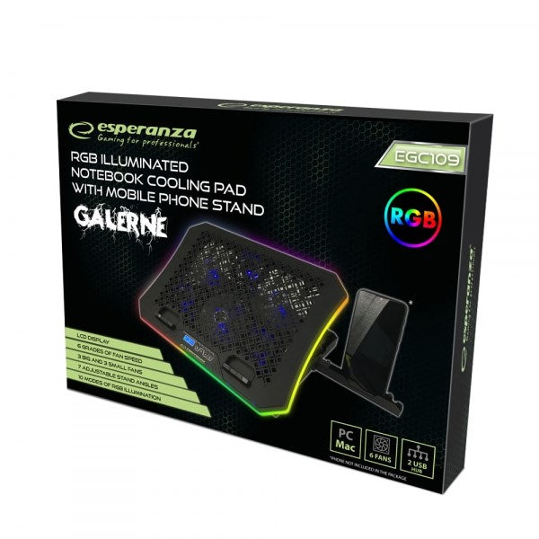 Esperanza GALERNE laptop cooling pad 48.3 cm (19") 2100 RPM Black