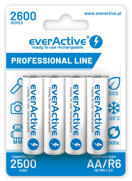 Rechargeable batteries everActive Ni-MH R6 AA 2600 mAh Professional Line