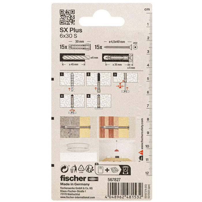 DOWEL WITH SCREW 6X30 FISCHER SX PLUS