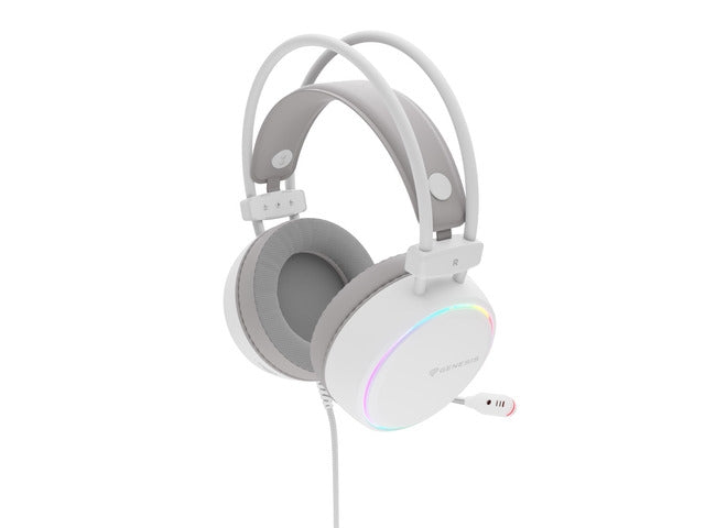 Genesis Headset Neon 613 G2 With Microphone RGB Illumination White