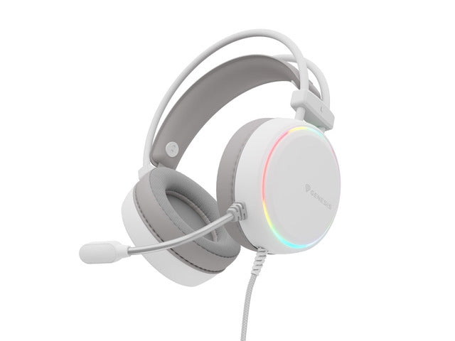 Genesis Headset Neon 613 G2 With Microphone RGB Illumination White