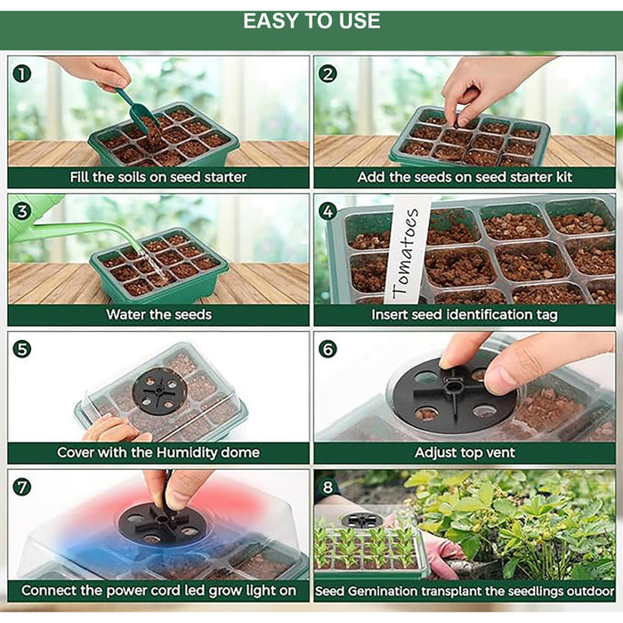 MINI GREENHOUSE SET WITH LED 5PCS WITH 12 SOCKETS GARDEN STAR HD-10863