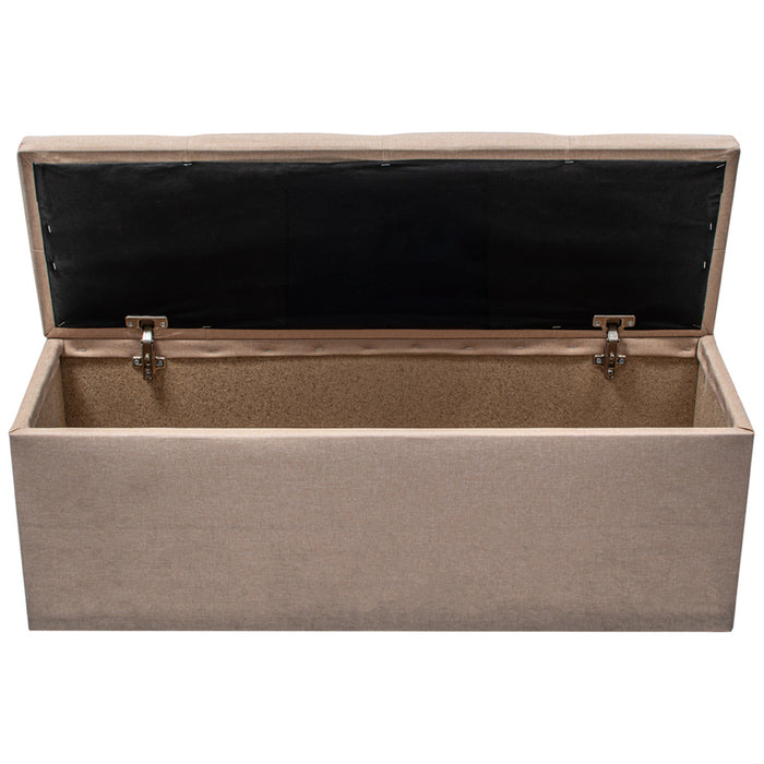 STOOL-CHEST BEIGE GENOMAX 99X36X33 CM. BEIGE