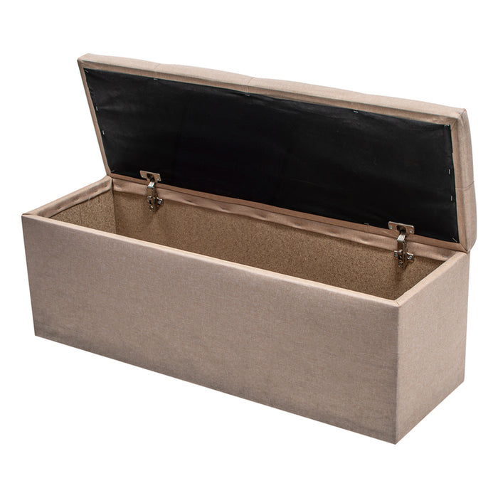 STOOL-CHEST BEIGE GENOMAX 99X36X33 CM. BEIGE