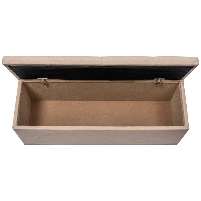 STOOL-CHEST BEIGE GENOMAX 99X36X33 CM. BEIGE