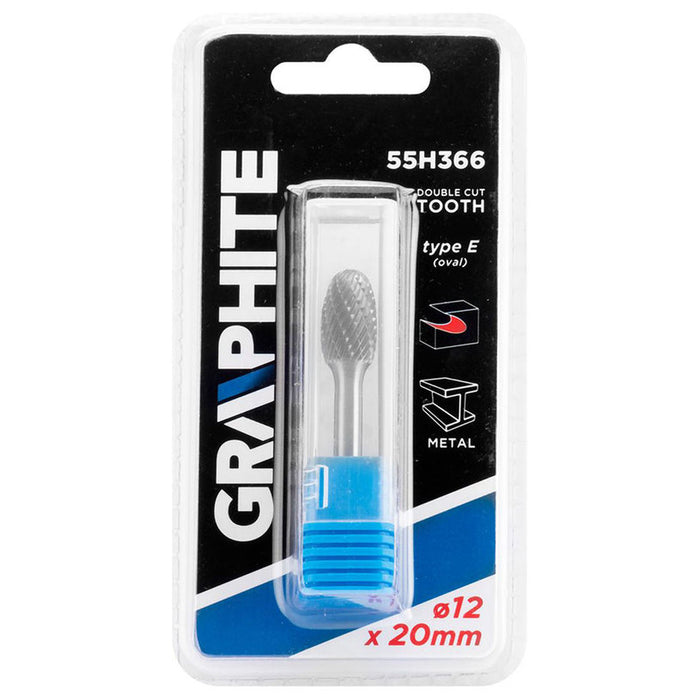 CARBIDE OVAL MILLER FOR METAL 12X20 MM GRAPHITE 55H366