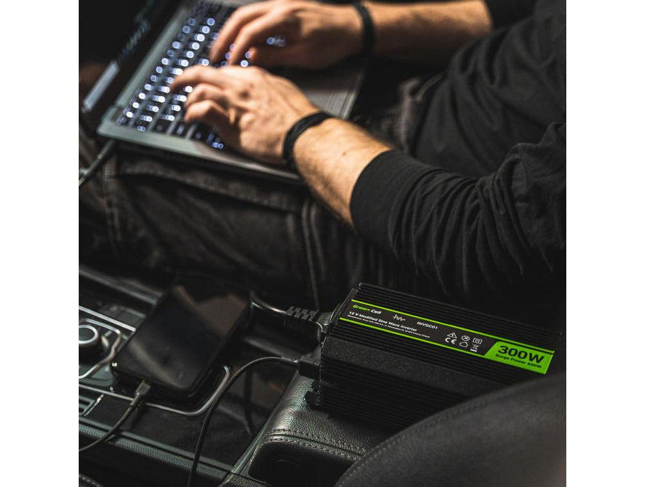 Inverter GREEN CELL, 12V, 300W/600W, Pure Sine Wave