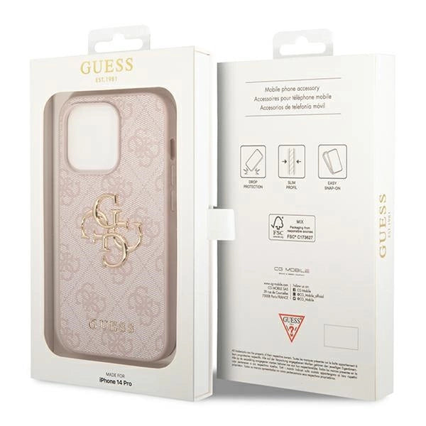 Guess GUHCP14X4GMGPI iPhone 14 Pro Max 6.7&quot; pink/pink hardcase 4G Big Metal Logo