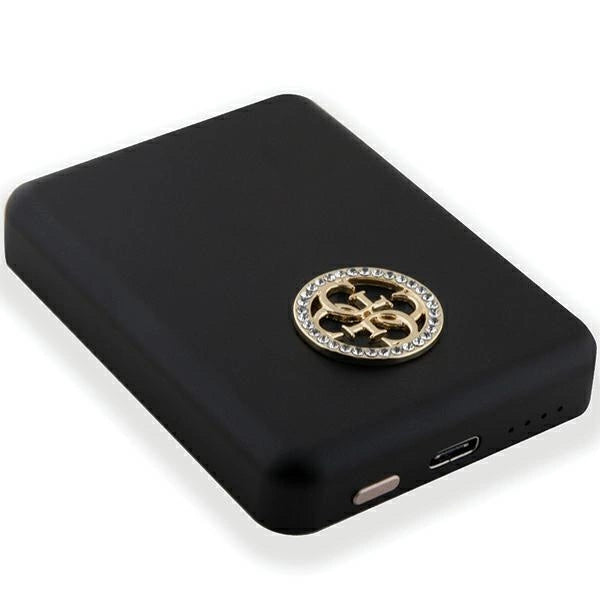 Guess MagSafe 4G Strassed Metal Logo induction power bank 15W 5000mAh - black