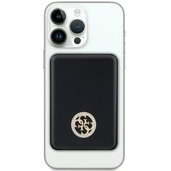 Guess MagSafe 4G Strassed Metal Logo induction power bank 15W 5000mAh - black