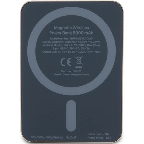 Guess MagSafe Metal Script Logo induction power bank 15W 5000mAh - gold