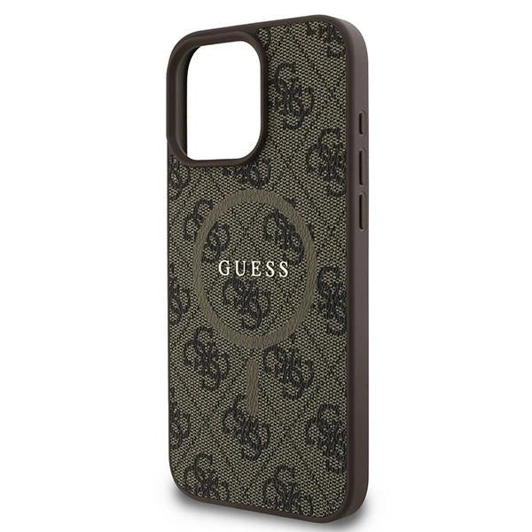 Guess 4G Ring Classic Logo MagSafe iPhone 16 Pro Case - Brown