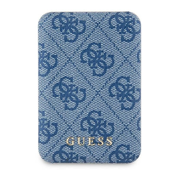 Guess Powerbank inductive 15W GUPB5FP4EMGB 5000mAh blue/blue 4G Leather Metal Logo MagSafe