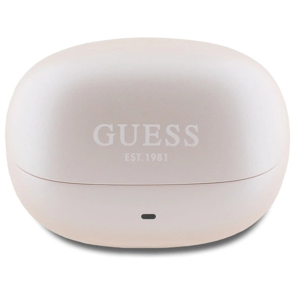 Guess Bluetooth Headphones GUTWST88MCTGP TWS + Docking Station Pink Capsule Printed Logo