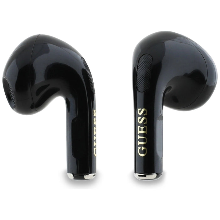 Guess Glossy Effect Printed Classic Logo &amp; Charm TWS headphones - black