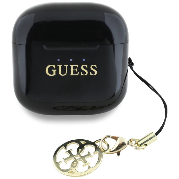 Guess Glossy Effect Printed Classic Logo &amp; Charm TWS headphones - black