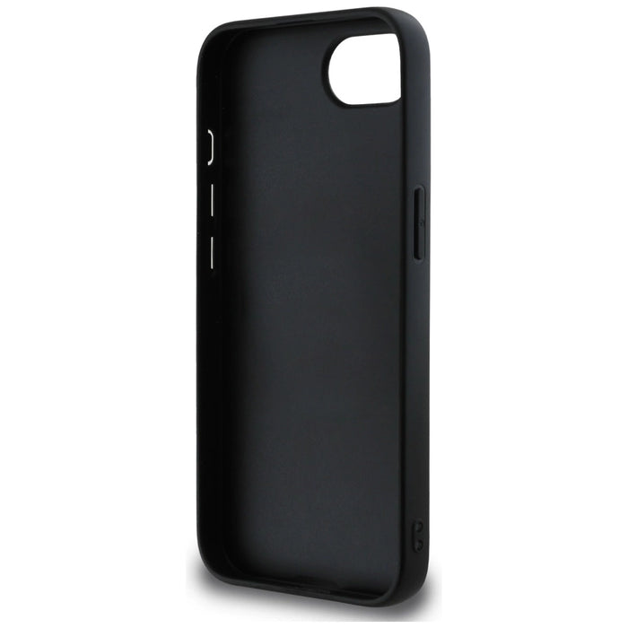 Guess PU Grained 4G Metal Logo case for iPhone 16e - black