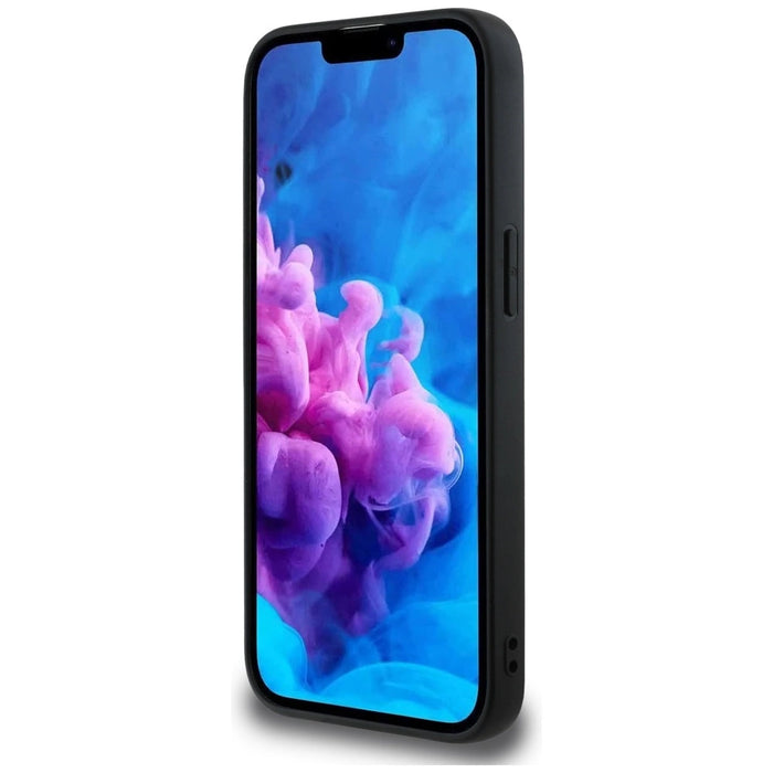 Guess PU Grained 4G Metal Logo case for iPhone 16e - black