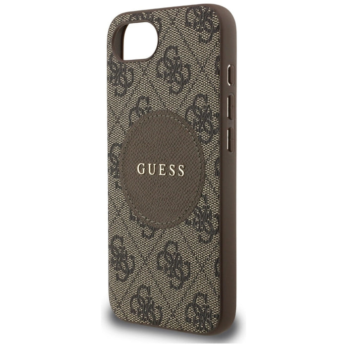 Guess 4G Circle Classic Logo MagSafe case for iPhone 16e - brown