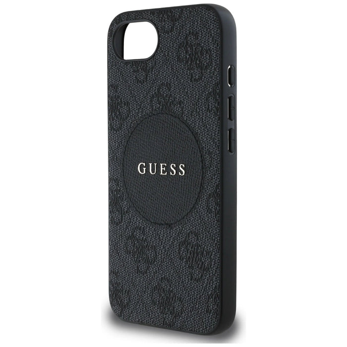 Guess 4G Circle Classic Logo MagSafe case for iPhone 16e - black