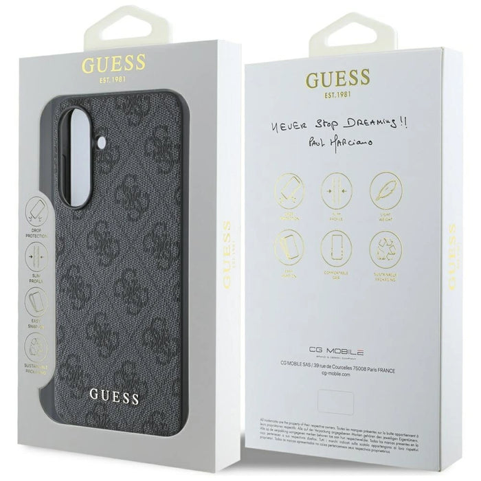 Guess 4G Metal Gold Logo Case for Samsung Galaxy A56 - Black