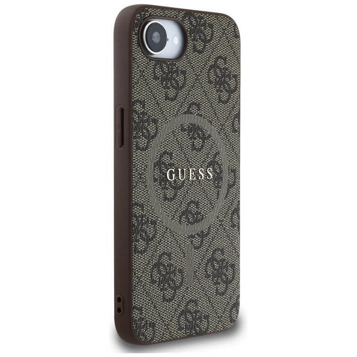 Guess 4G Ring Classic Logo MagSafe iPhone 16e Case - Brown