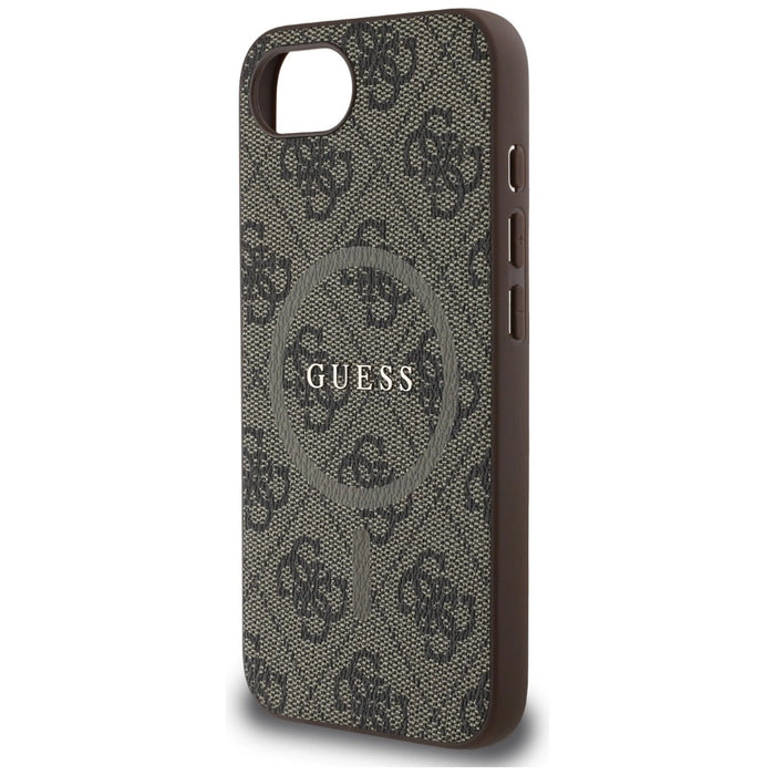 Guess 4G Ring Classic Logo MagSafe iPhone 16e Case - Brown