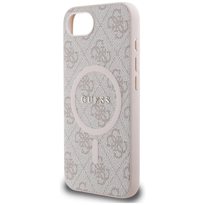 Guess 4G Ring Classic Logo MagSafe iPhone 16e Case - Pink
