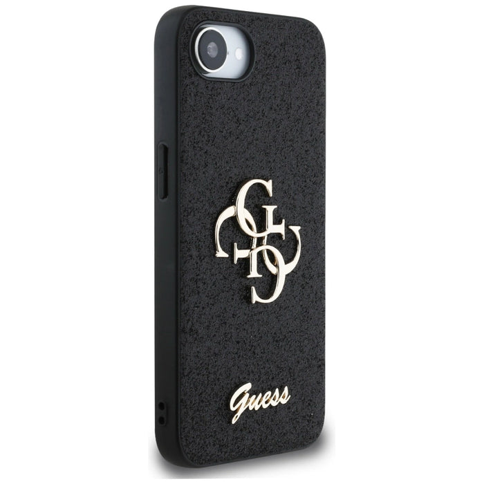 Guess Fixed Glitter Big 4G case for iPhone 16e - black