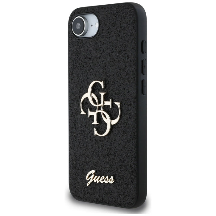 Guess Fixed Glitter Big 4G case for iPhone 16e - black