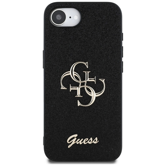 Guess Fixed Glitter Big 4G case for iPhone 16e - black