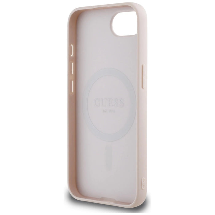 Guess Grained Ring MagSafe iPhone 16e Case - Pink