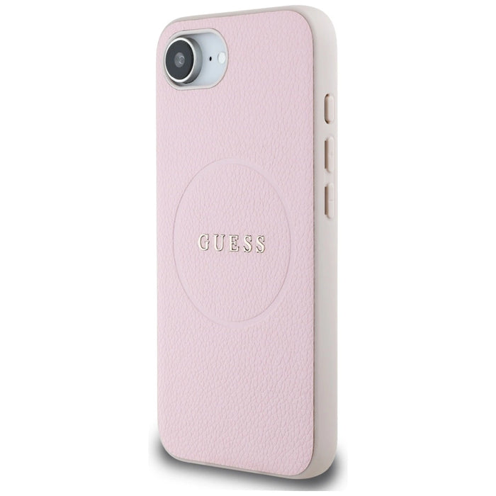 Guess Grained Ring MagSafe iPhone 16e Case - Pink