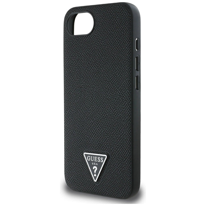 Guess Grained Triangle MagSafe case for iPhone 16e - black