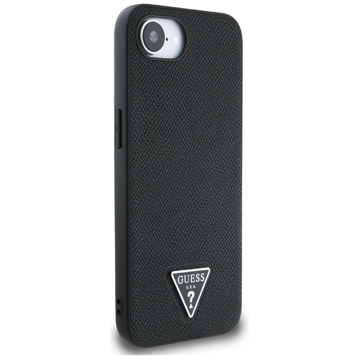 Guess Grained Triangle MagSafe case for iPhone 16e - black