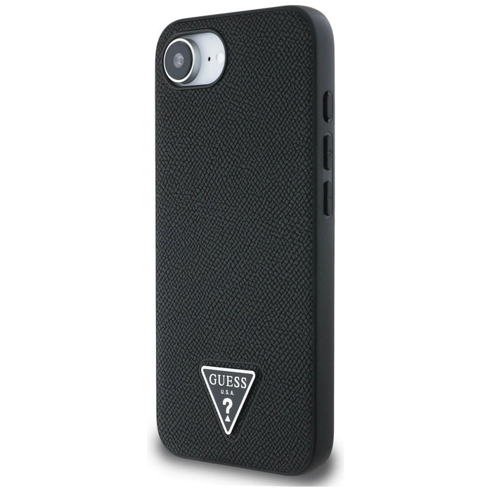 Guess Grained Triangle MagSafe case for iPhone 16e - black