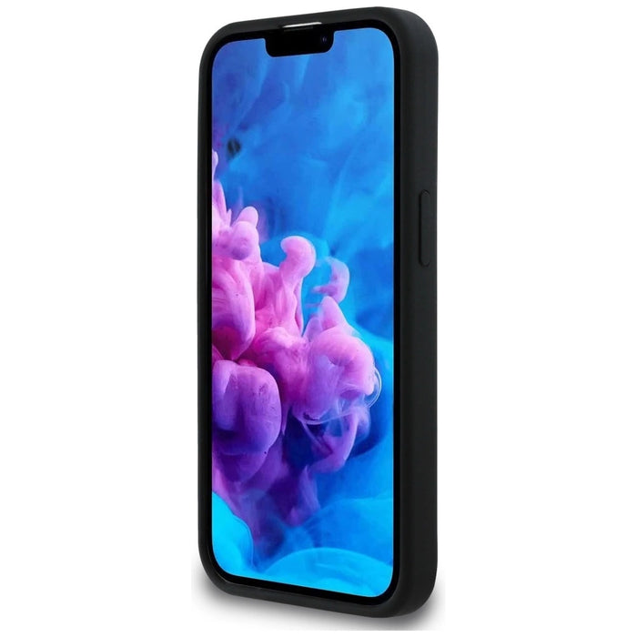 Guess Silicone Script Metal Logo MagSafe iPhone 16e Case - Black