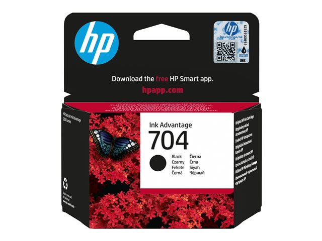 HP 704 original Ink cartridge CN692AE 445 black standard capacity 480 pages