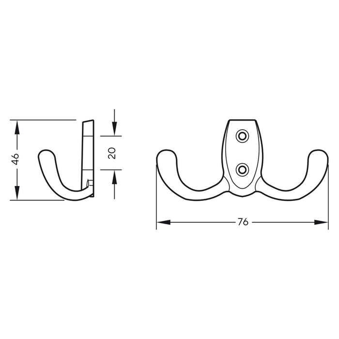 HANGER 46X76 MM BRASS POLISHED HAEFELE