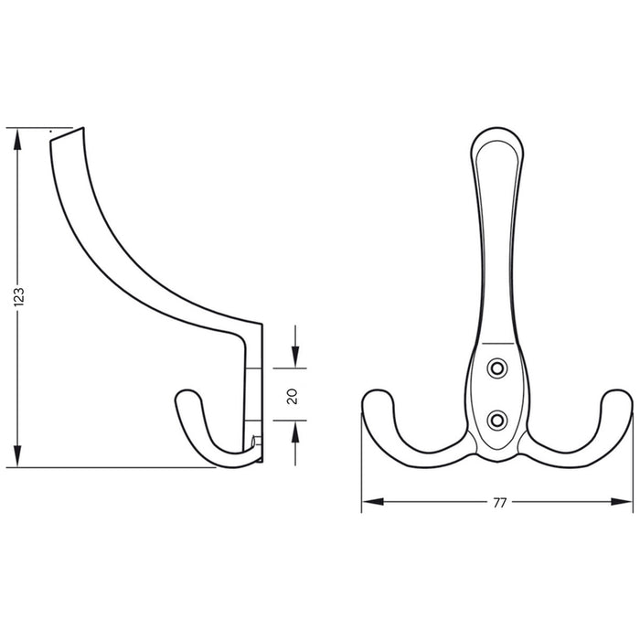 HANGER 123X77 MM CHROME POLISHED HAEFELE