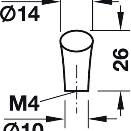 FURNITURE HANDLE POLISHED CHROME HAEFELE 14x26 mm
