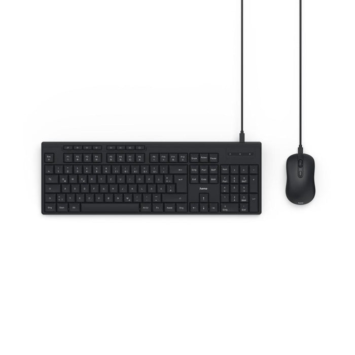 HAMA Wired keyboard and mouse set CKM-200, USB-A, USB-C