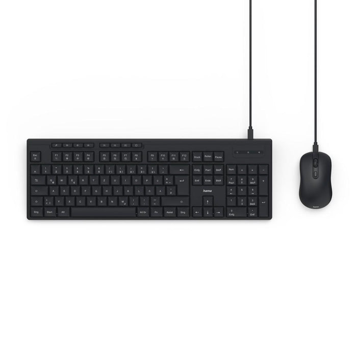 HAMA Wired keyboard and mouse set CKM-200, USB-A, USB-C