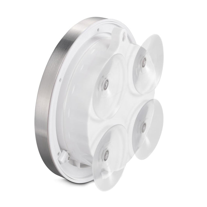 Hama bathroom clock "Mauritius", wall clock with thermometer, Ø 17 cm, aluminium