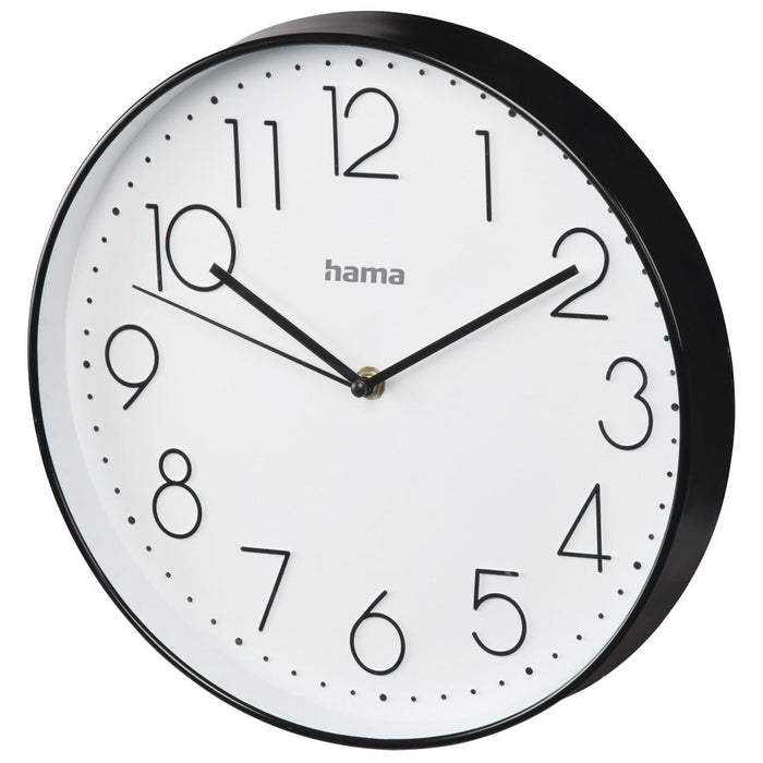 Hama Elegance wall clock, Quiet, 30 cm., White/Black