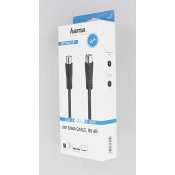 HAMA antenna cable, Coaxial male - Coaxial female, 1.5m, 90dB, Black