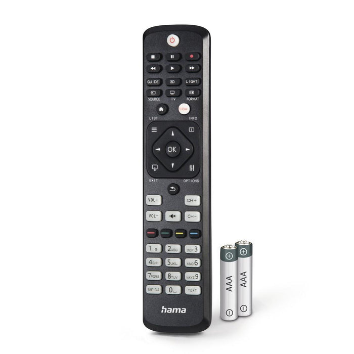 Hama Universal Remote for Philips TVs, IR, Learnable, Illuminated Buttons